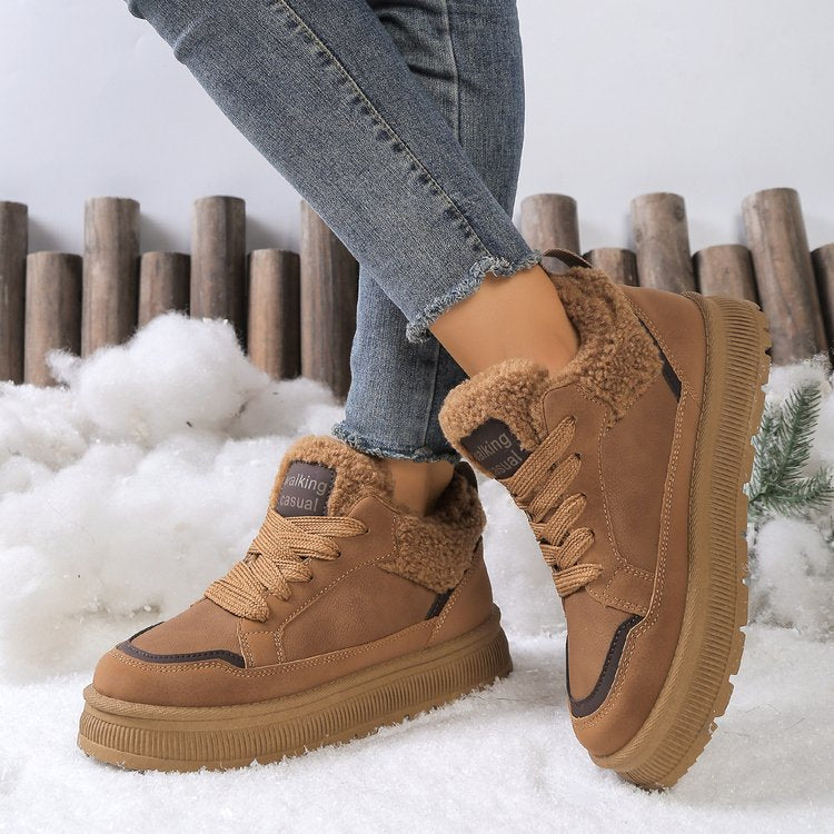 Damen Gefütterte Plateau-Wintersneaker mit Teddyfutter und profilierter Gummisohle Shop Nory