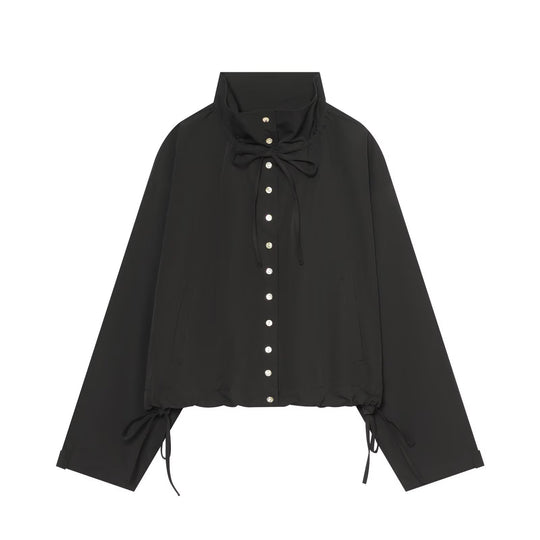 Damen Gekürzte Oversize-Utility-Jacke mit Stehkragen und Kordelzug Shop Nory