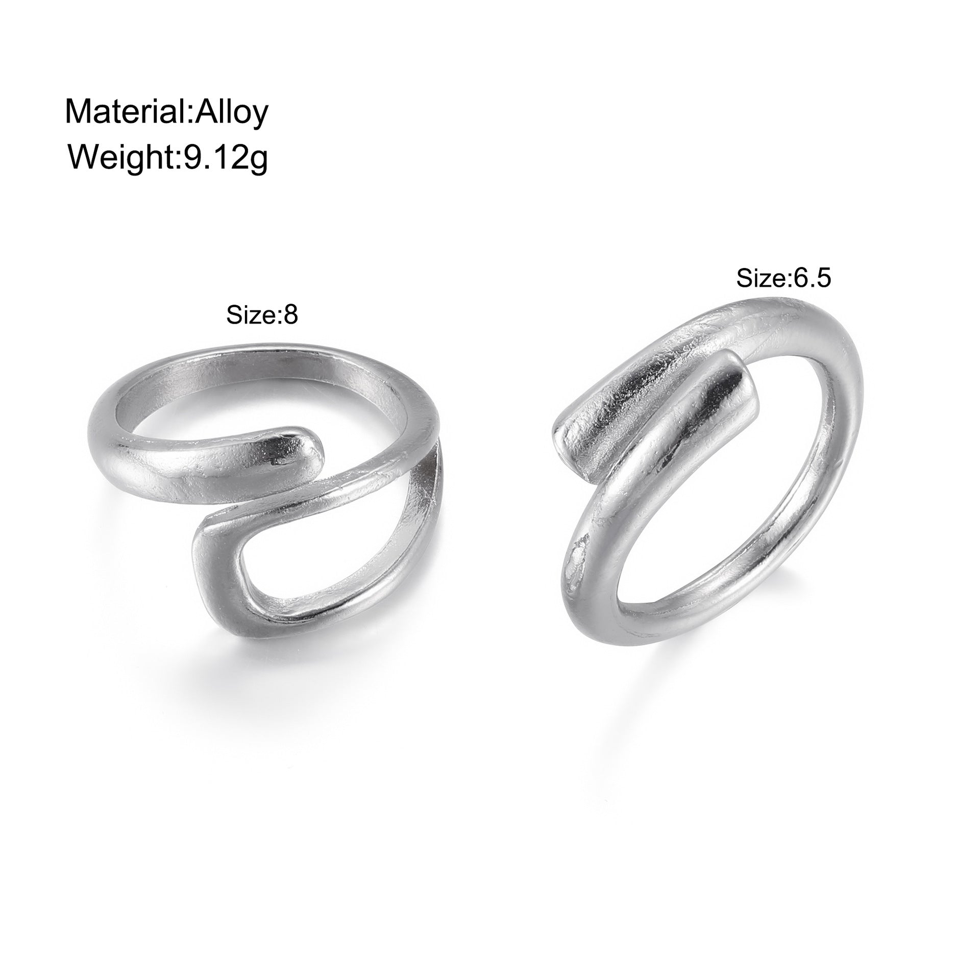 Damen Ring-Set mit kunstvollem skulpturalem Design Shop Nory
