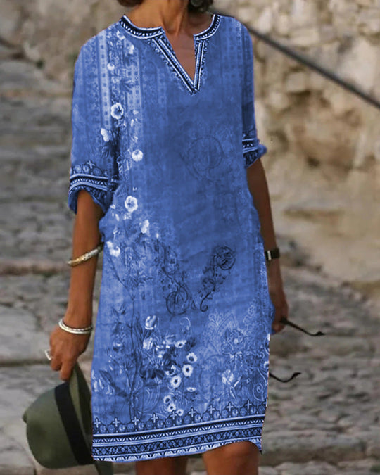 Damen luftiges Sommerkleid mit floralem Design