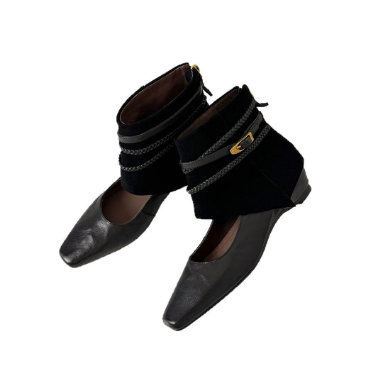 Damen Ankle‑Slipper mit umschlagbarem Velours‑Schaft und geflochtenen Zierriemen Shop Nory