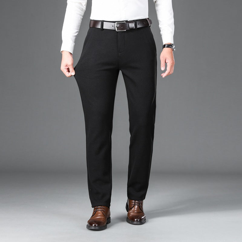 Herren Elegante Stretch-Wolloptik-Hose mit geradem Schnitt und elastischem Bund Shop Nory