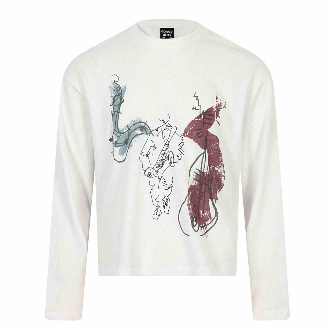 Unisex Langärmeliges Printshirt aus leichter Baumwollmischung Shop Nory