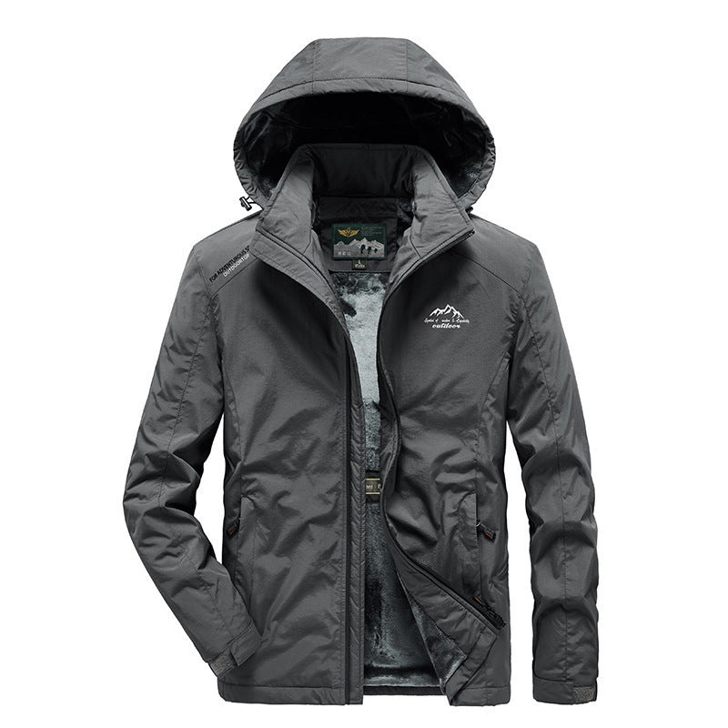 Herren technische Outdoor-Jacke mit wärmendem Teddyfleece-Innenfutter und verstellbarer Kapuze Shop Nory