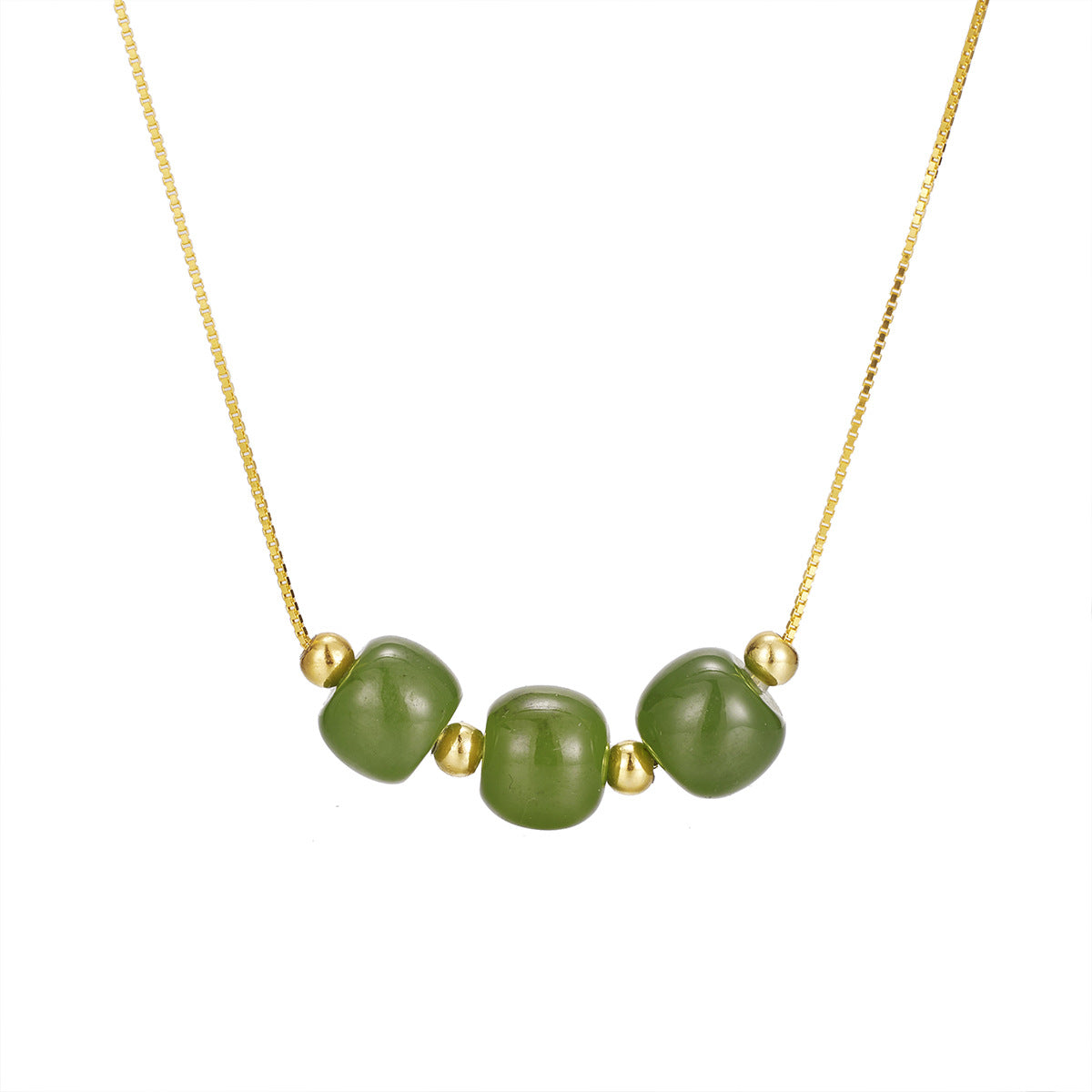 Damen Halskette mit eleganten, handgefertigten Jade-Details Shop Nory