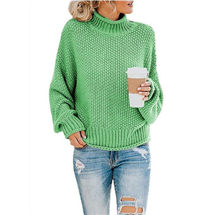 Damen Gemütlicher Pullover mit hohem Kragen und strukturierter Maschenoptik