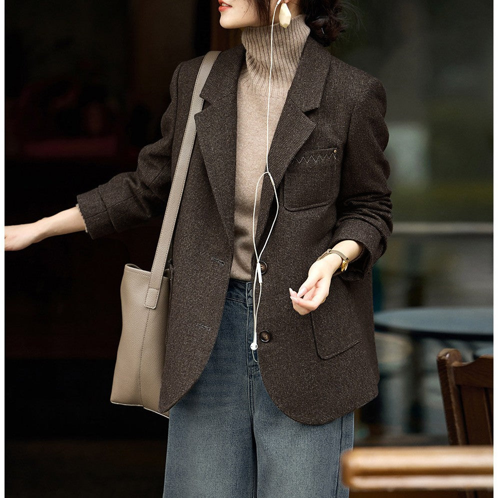 Damen Modern geschnittener Blazer mit strukturiertem Stoff Shop Nory