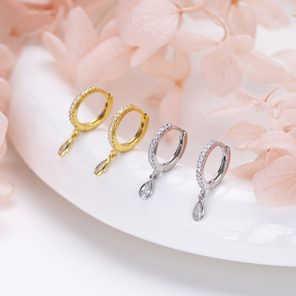 Damen Ohrhänger mit luxuriösen Zirkon-Anhängern aus hochwertigem 925 Sterling Silber Shop Nory