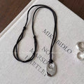 Damen Kette mit elegantem, ovalem Anhänger aus hochwertigem Metall Shop Nory