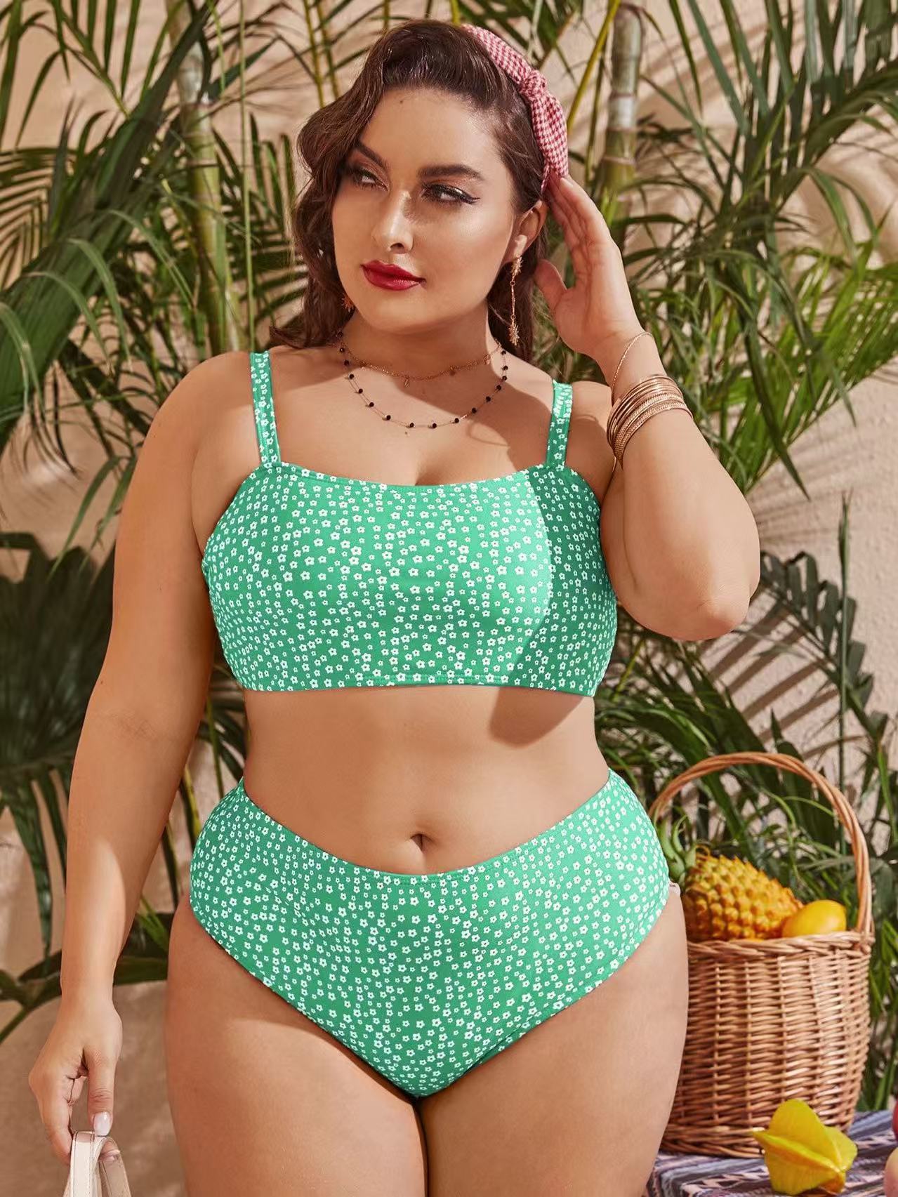 Damen Hochgeschnittener Bikini mit verspieltem Punktedesign