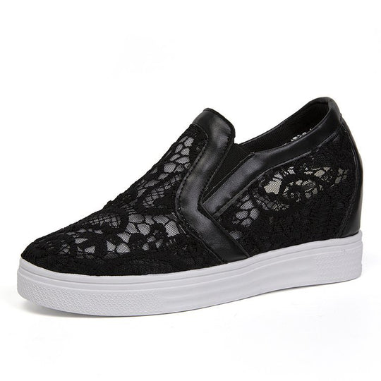 Damen Slip-On Keil-Sneaker mit Spitzen-Obermaterial Shop Nory