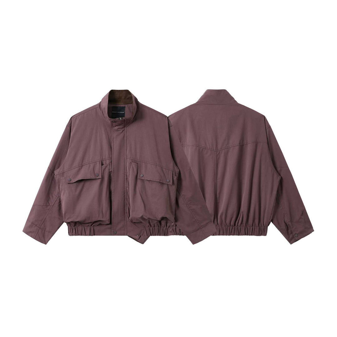 Unisex Kurz geschnittener Utility‑Fieldblouson mit Funnelkragen und großen Pattentaschen Shop Nory
