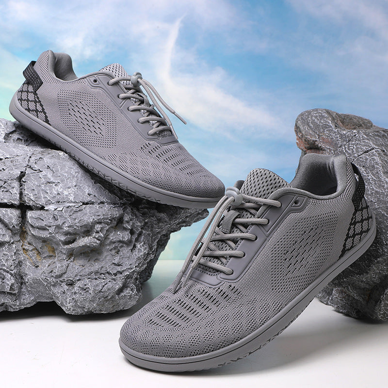Unisex nan barfuß-inspirierter Strick-Sneaker mit elastischer Passform, Schnellzugkordel und griffiger Vollgummi-Laufsohle