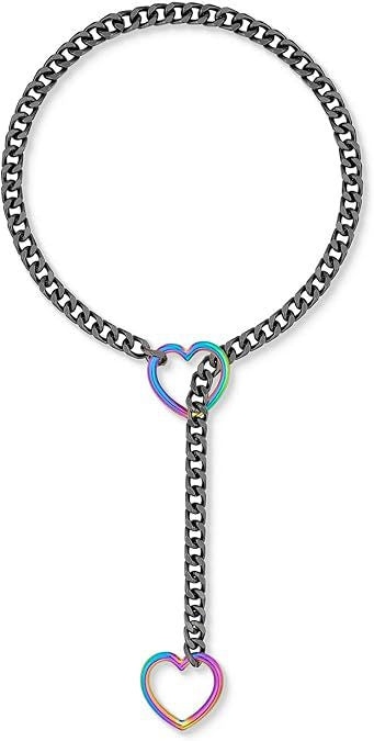Damen auffällige Kette mit Herzanhängern und charakteristischem Design Shop Nory