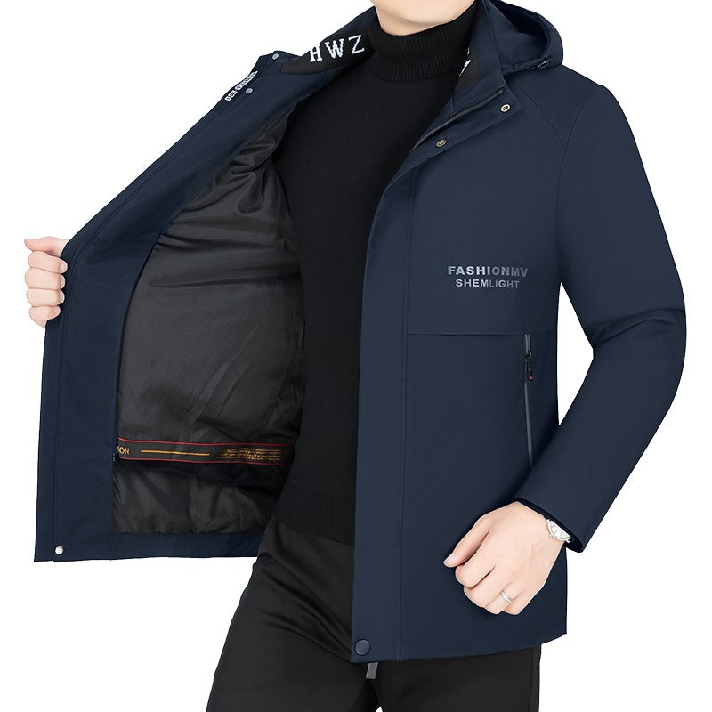 Herren Moderner Urbaner Parka mit fester Kapuze, nahtverdeckten Reißverschlüssen und leichtem Thermofutter Shop Nory