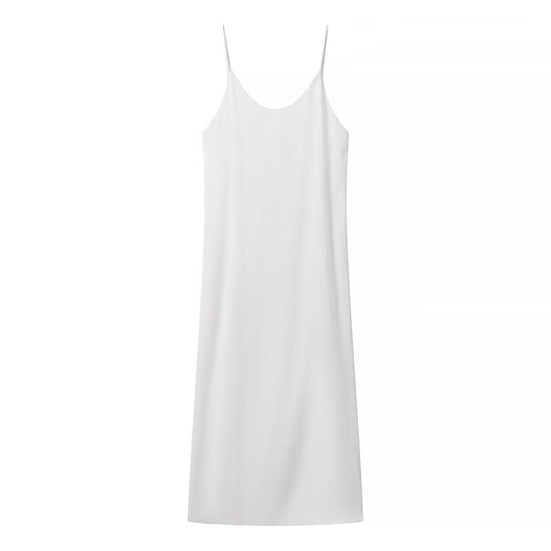 Damen Maxikleid mit seitlichem Schlitz und modernen Trägern
