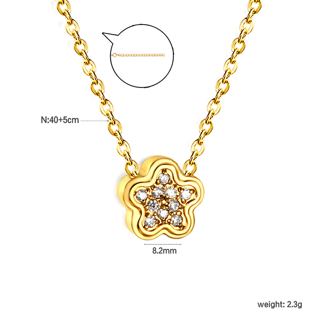 Damen elegante Halskette mit funkelndem Zirkonia-Anhänger Shop Nory