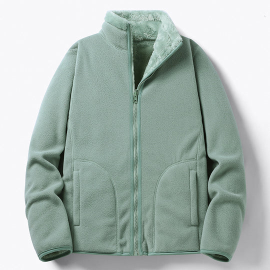 Damen Gefütterte Fleece-Jacke mit Teddyfutter, Stehkragen & durchgehendem Reißverschluss Shop Nory