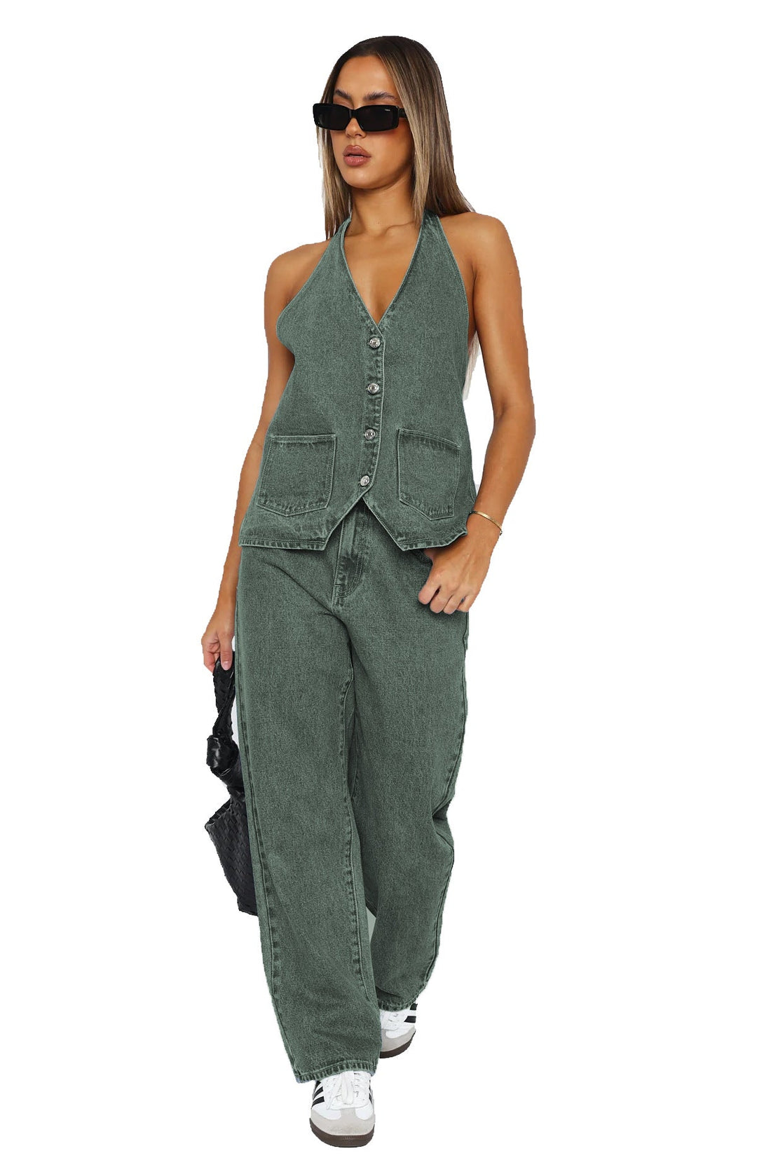 Damen Elegantes und lässiges Zweiteiler-Anzug-Set