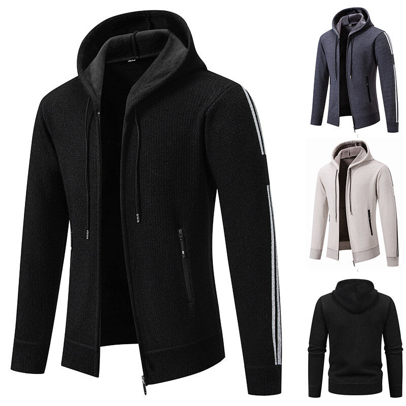 Herren Sportliche Kapuzenjacke mit innovativem Materialmix