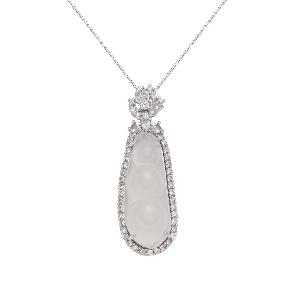 Damen Halskette mit luxuriösem Anhänger aus Halbedelstein und funkelnden Zirkonia-Elementen Shop Nory