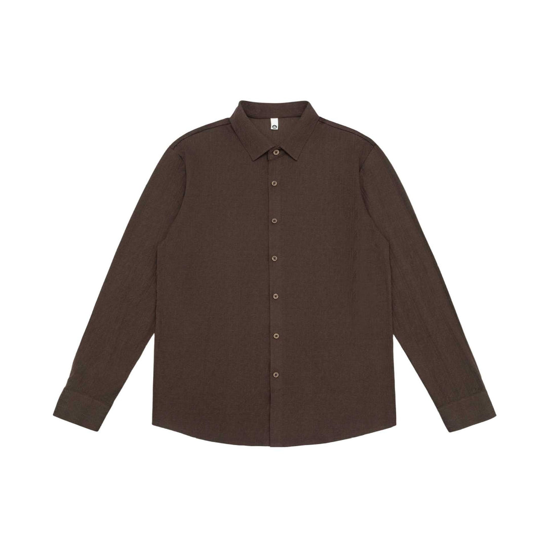 Herren Feines Baumwoll-Twill Hemdjacken‑Style mit Kentkragen und abgerundetem Saum Shop Nory
