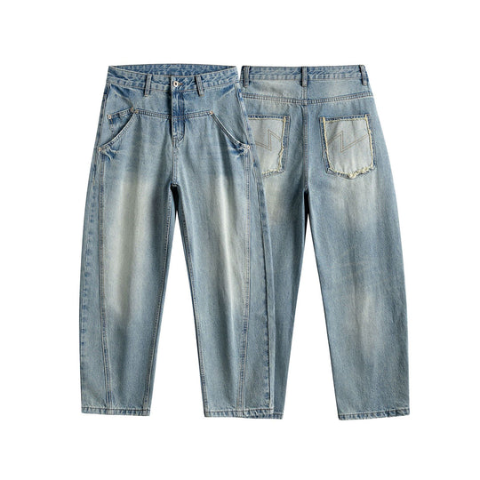 Damen Hochtaillierte Carpenter-Jeans mit dekorativen Nähten und aufgesetzten Taschen Shop Nory