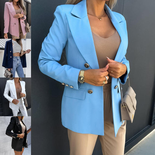 Damen Eleganter taillierter Blazer mit doppelter Knopfleiste und vielseitigem Schnitt