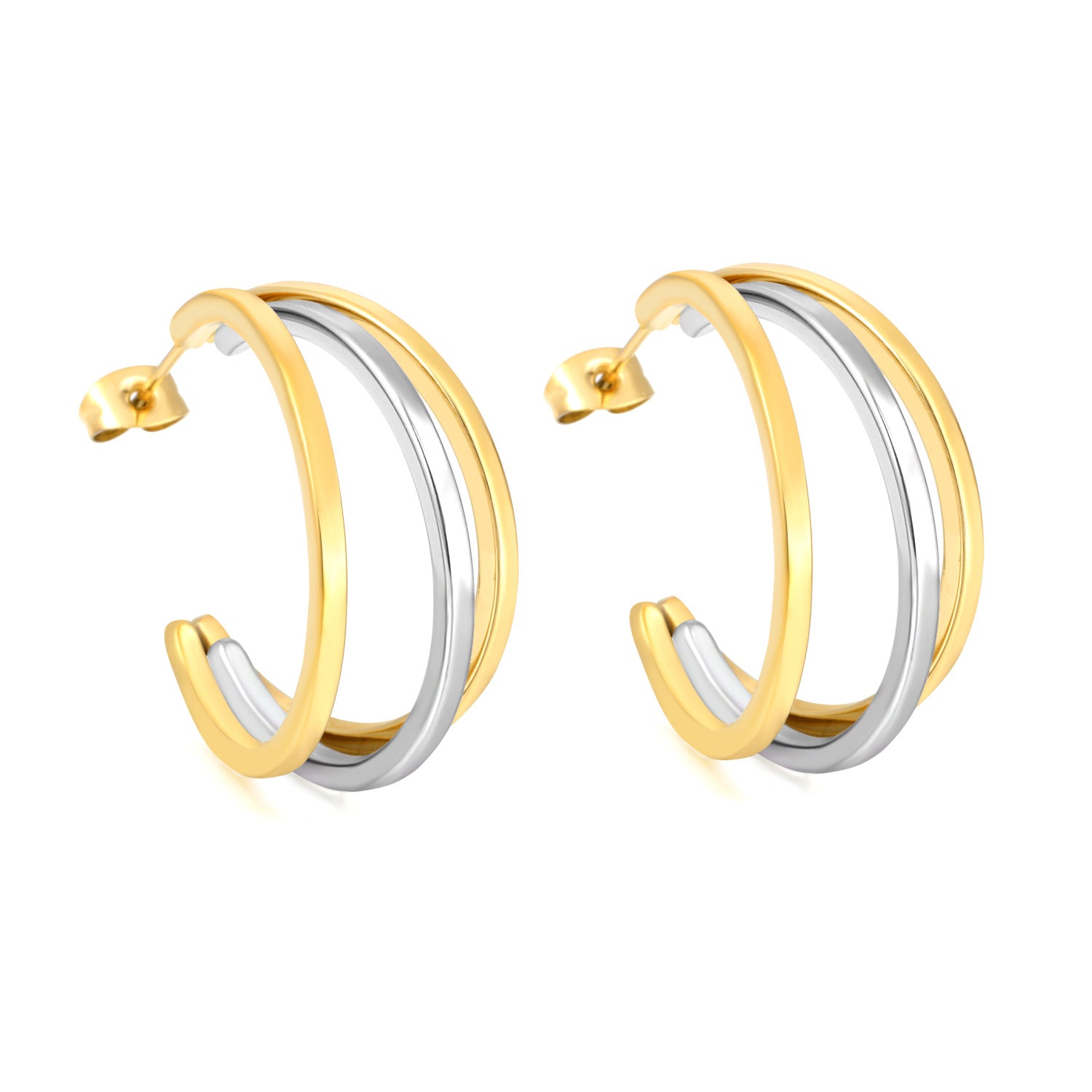 Damen Creolen mit elegantem Doppelring-Design Shop Nory