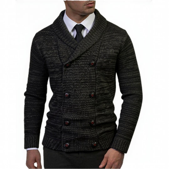 Herren nan Strickcardigan mit doppelreihiger Knopfleiste und Schalkragen Shop Nory