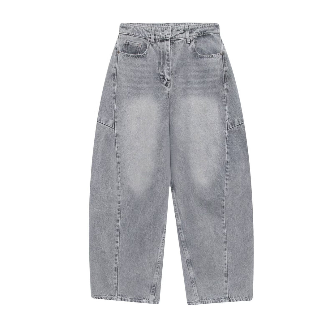 Damen weite Jeans im modernen Schnitt mit angesagten Cargo-Taschen Shopnory