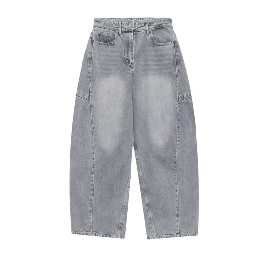 Damen weite Jeans im modernen Schnitt mit angesagten Cargo-Taschen Shopnory