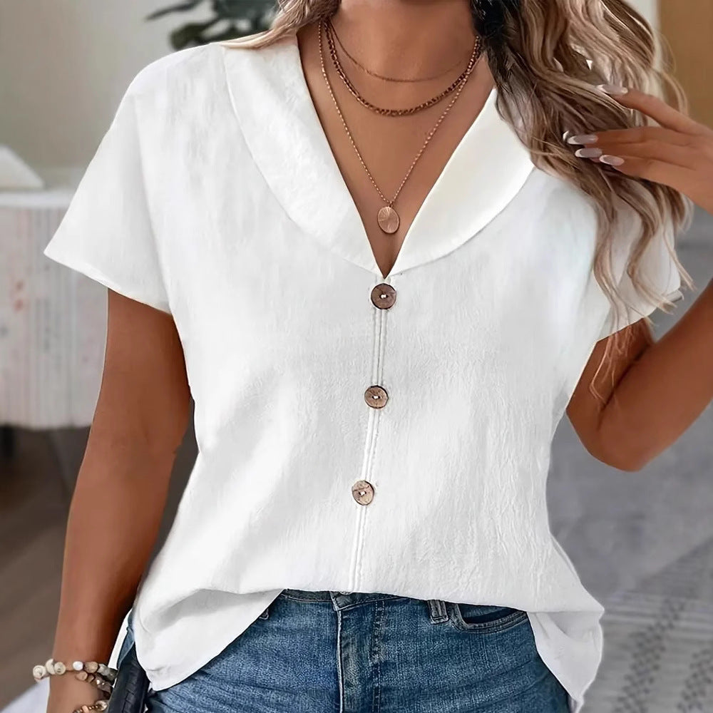 Damen lockeres Leinenbluse