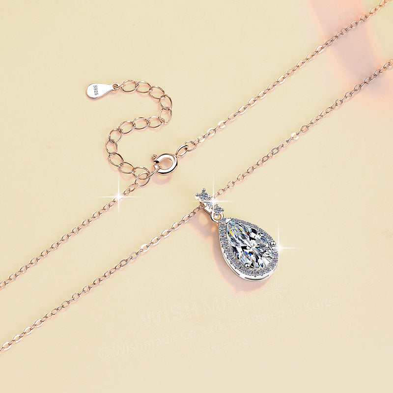 Damen Halskette mit funkelndem Tropfen-Anhänger und hochwertigem Zirkonia-Besatz Shop Nory