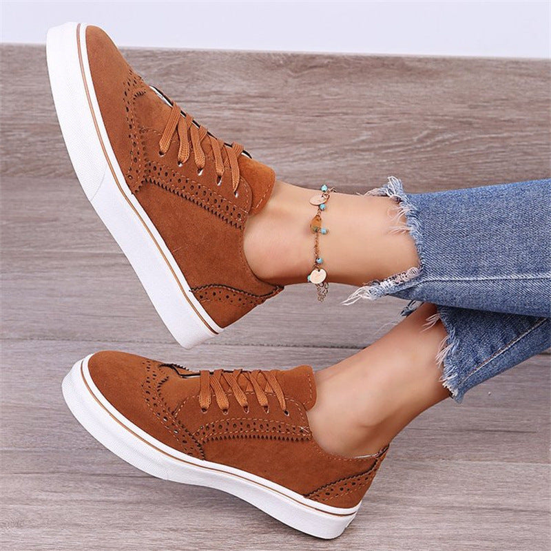 Damen Schnürer-Plateau-Sneaker im Brogue-Stil mit Komfortfußbett Shop Nory