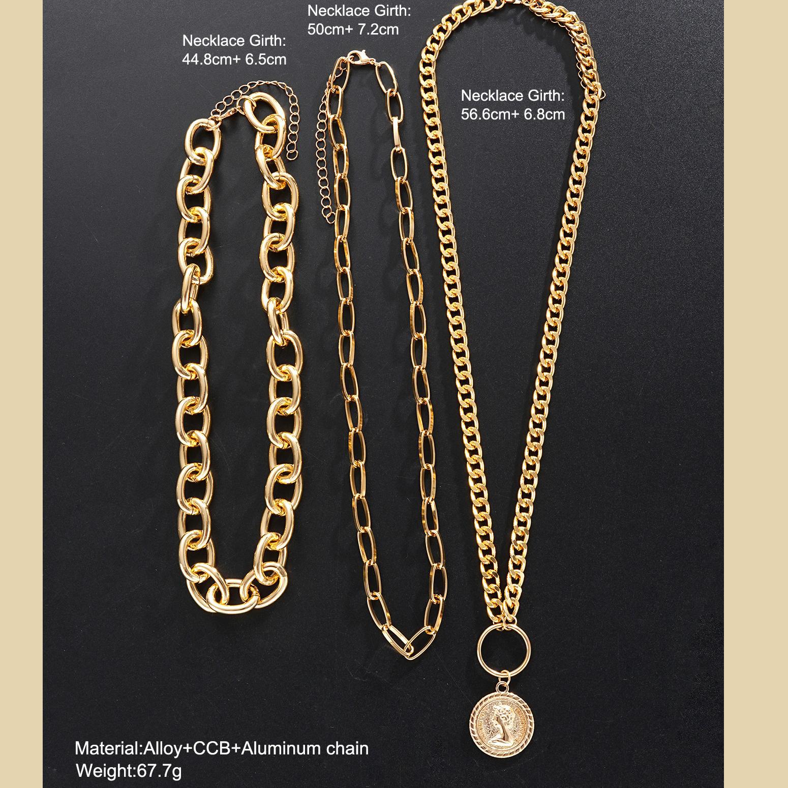 Damen Halskette mit mehrlagigem Kettendesign und hochwertigem Medaillon Shop Nory