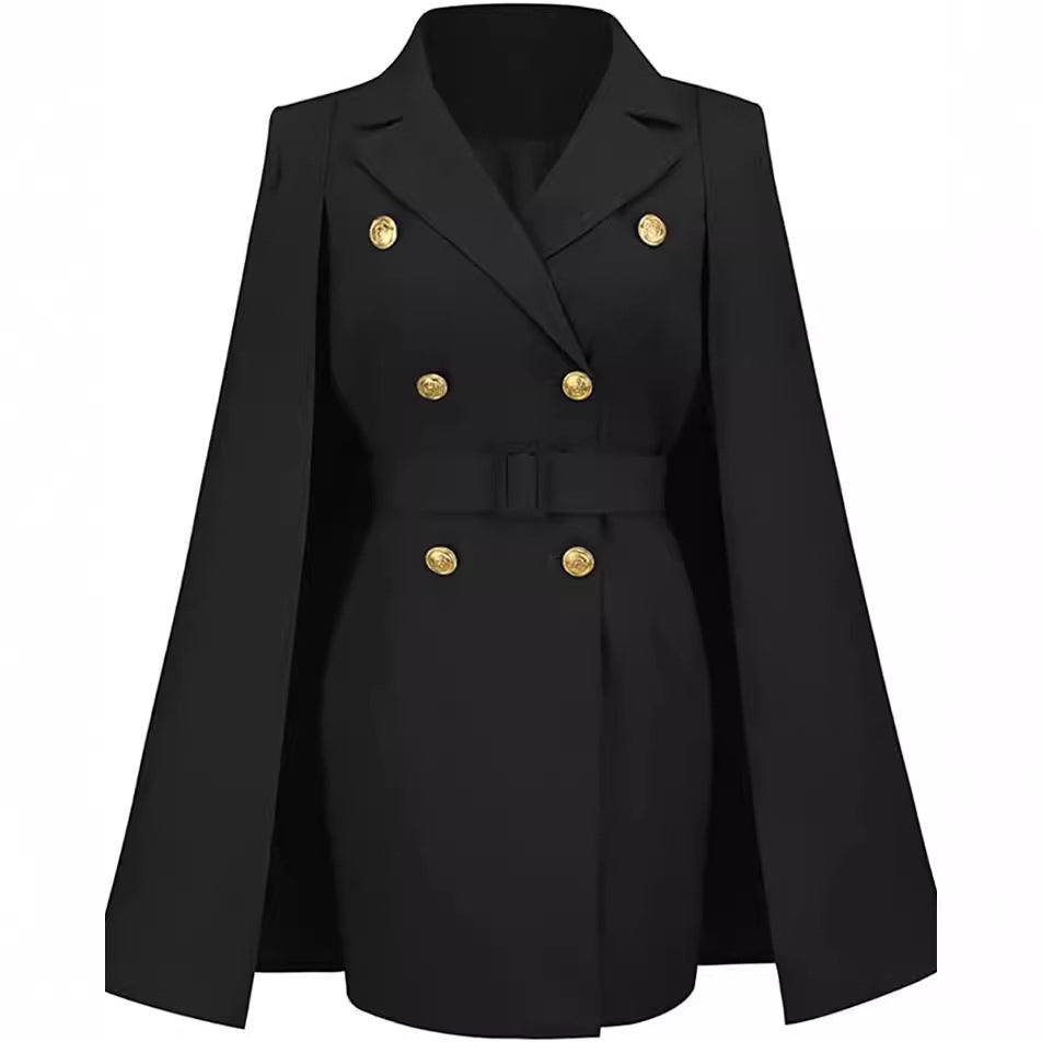 Damen Kurzblazerkleid mit Cape-Ärmeln und doppelreihiger Zierknopfleiste Shop Nory