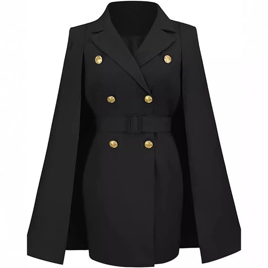 Damen Kurzblazerkleid mit Cape-Ärmeln und doppelreihiger Zierknopfleiste Shop Nory