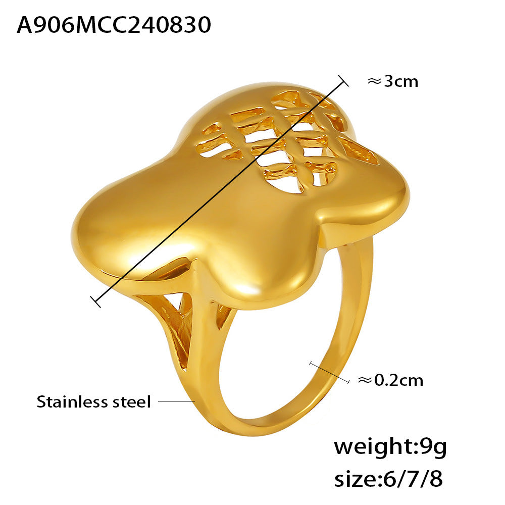 Damenring mit modernem, filigranem Design aus Edelstahl Shop Nory