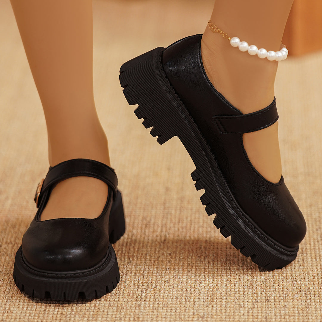 Damen Mary-Jane Slipper mit gepolsterter Plateausohle und verstellbarem Schnallenriemen Shop Nory