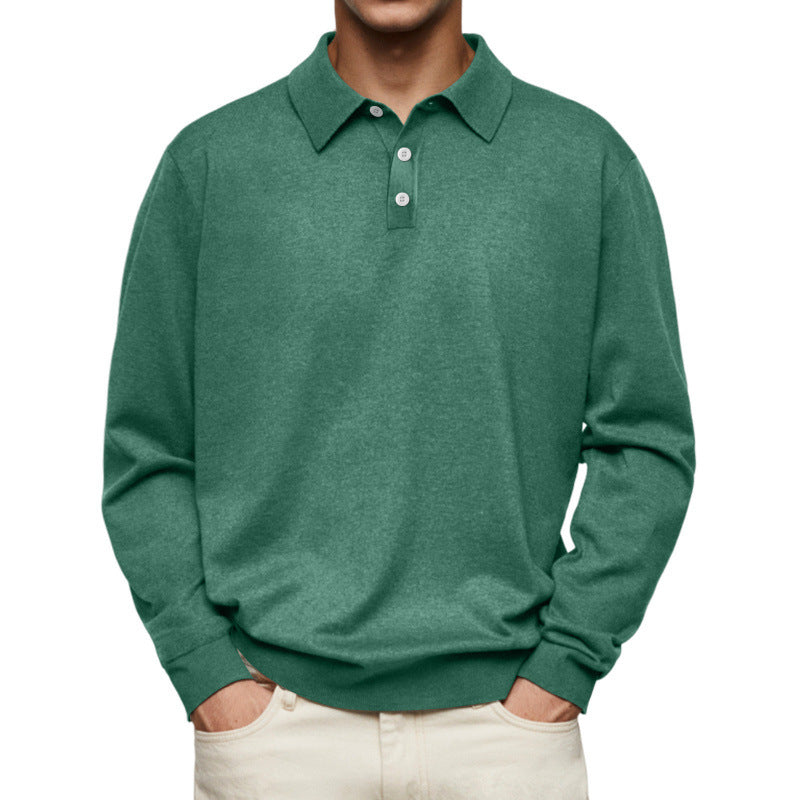 Herren Feinstrick Langarmpoloshirt mit Umlegekragen und Knopfleiste Shop Nory
