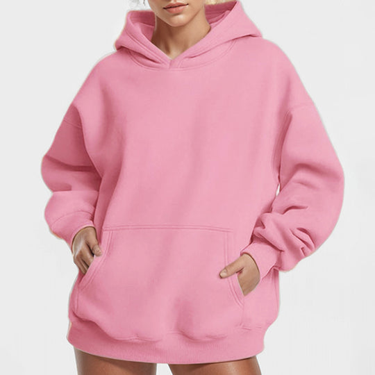 Damen nan oversized Kapuzenpullover mit Kängurutasche, French-Terry Innenfutter und überschnittener Schulter Shop Nory