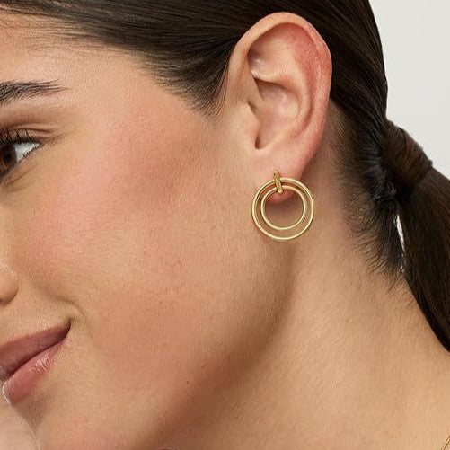 Damen Ohrringe mit doppeltem Ringdesign Shop Nory