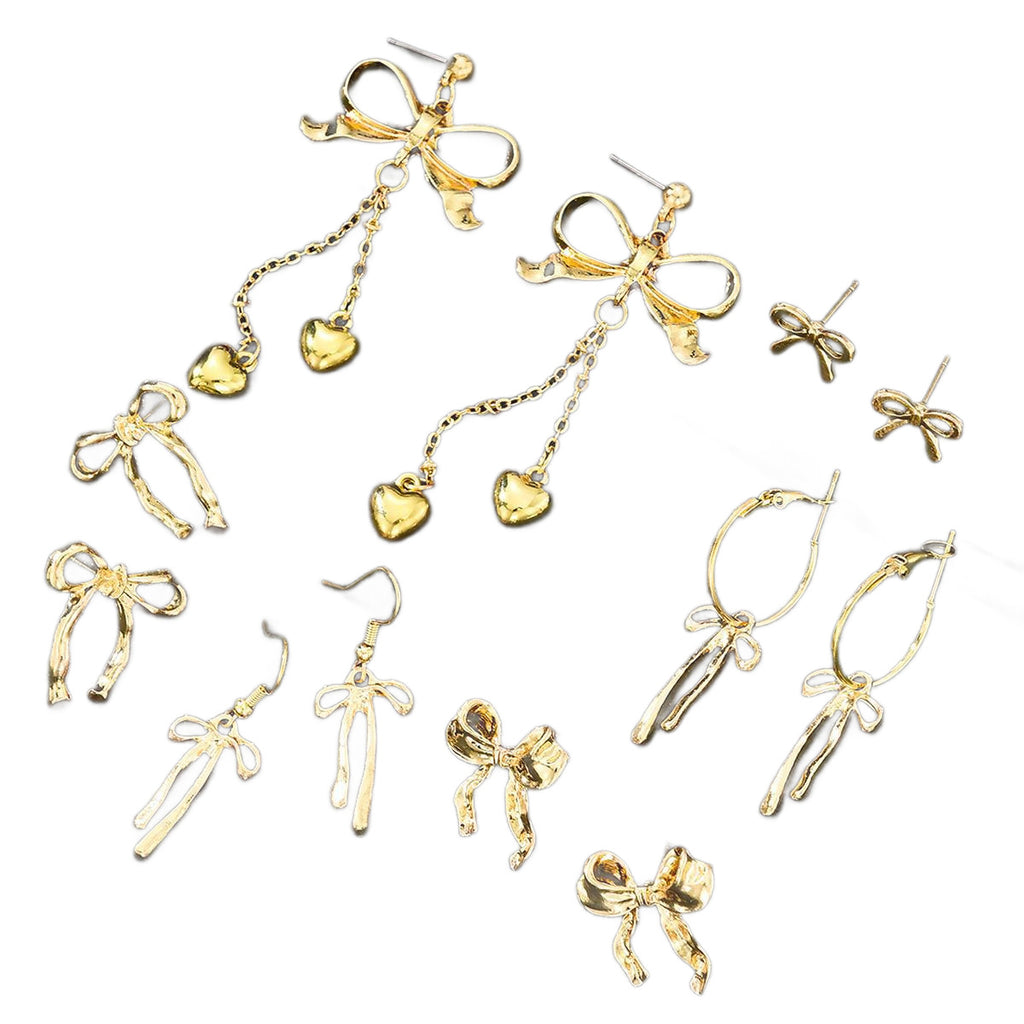 Damen Ohrringe Set mit verspieltem Schleifen-Design und funkelnden Elementen Shop Nory