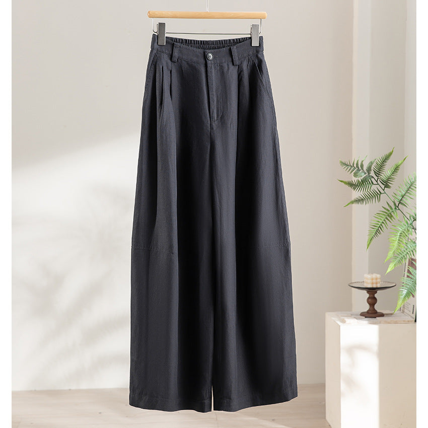 Damen Leichte High-Waist Palazzo-Hose mit vorderer Bundfalte, teilelastischem Bund und seitlichen Eingrifftaschen Shop Nory