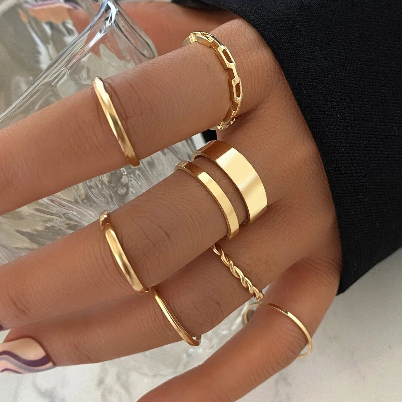 Damen Ring-Set mit eleganten, minimalistischen Designs Shop Nory