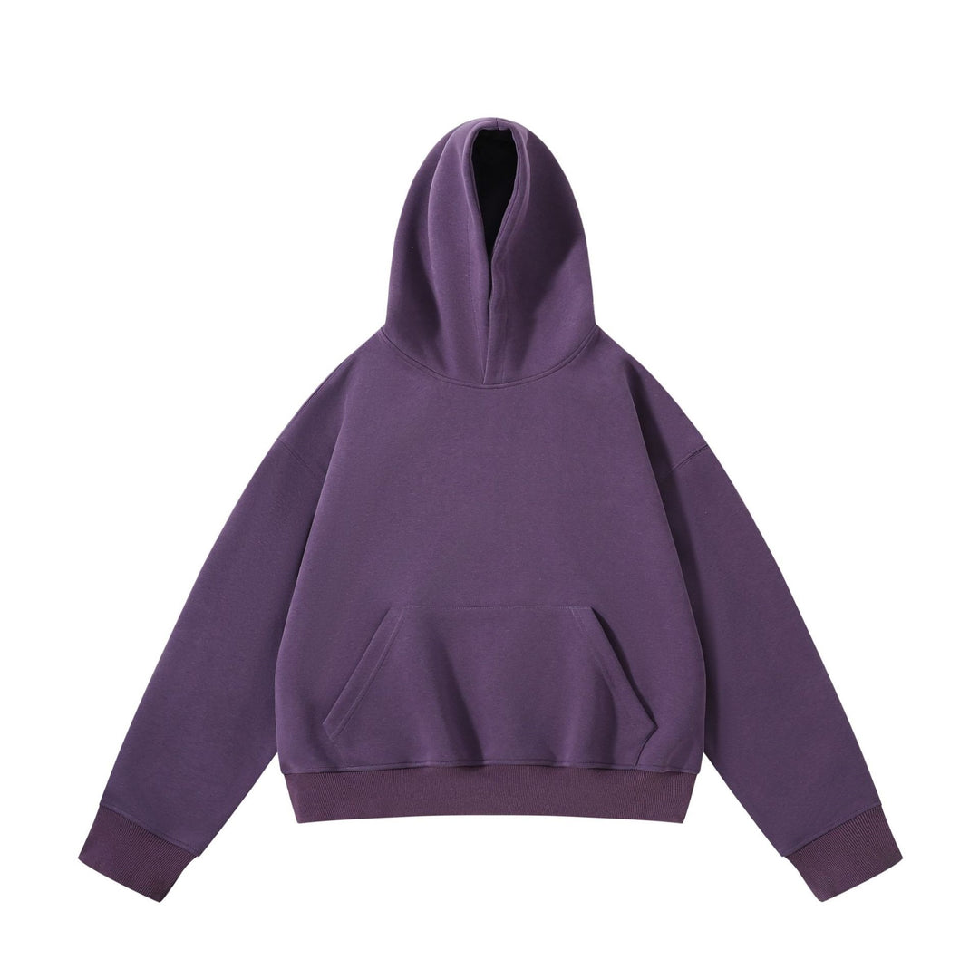 Unisex schwerer Oversize-Kapuzenpullover mit doppellagiger Kapuze Kängurutasche und breitem Rippbund Shop Nory