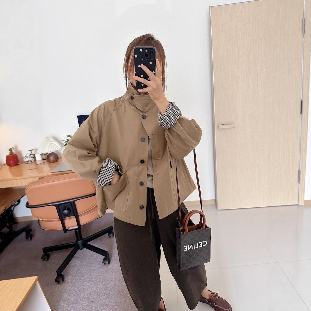Damen Kurzjacke im Worker-Stil mit Cordkragen und aufgesetzten Pattentaschen Shop Nory