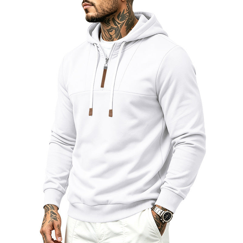 Herren Moderner Halbzip-Hoodie aus French Terry mit Zierriegel und Kordelzug Shop Nory