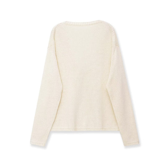Damen Grobstrickpullover mit tiefem V-Ausschnitt und Oversize-Schnitt Shop Nory